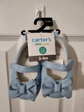 Carter's Light Blue Baby Mary Jane Shoes with Bow